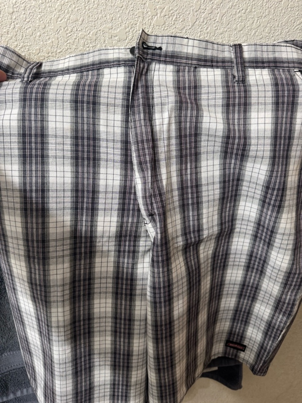 Dickies size 40 Plaid Button-Front Shirt in Black and White